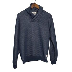 Marine Layer Womens Navy Blue Quilted Shawl Collar Pullover Sweatshirt Medium